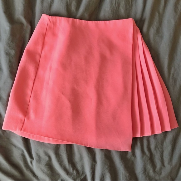 Topshop Coral Asymmetrical Mini-Skirt - Picture 7 of 11